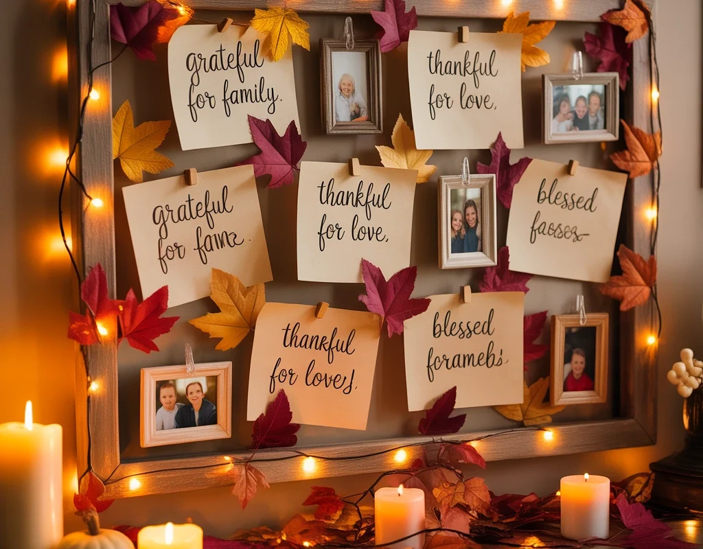 Add a Thanksgiving Gratitude Wall or Memory Display