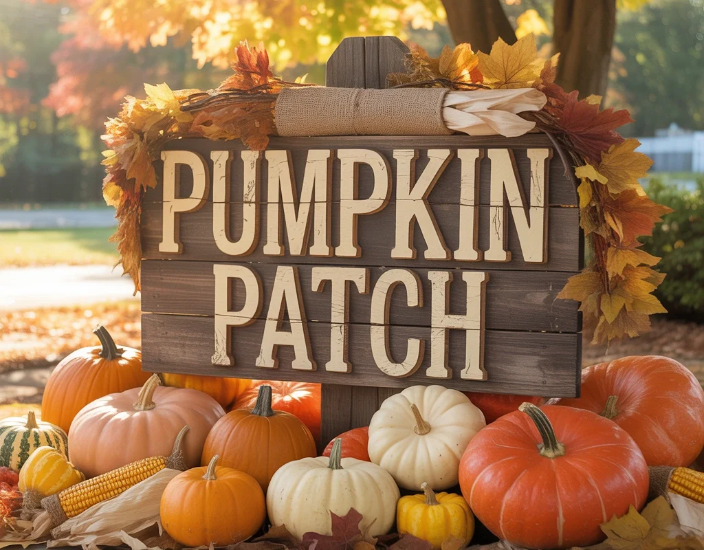 Add a Wooden Pumpkin Patch Sign