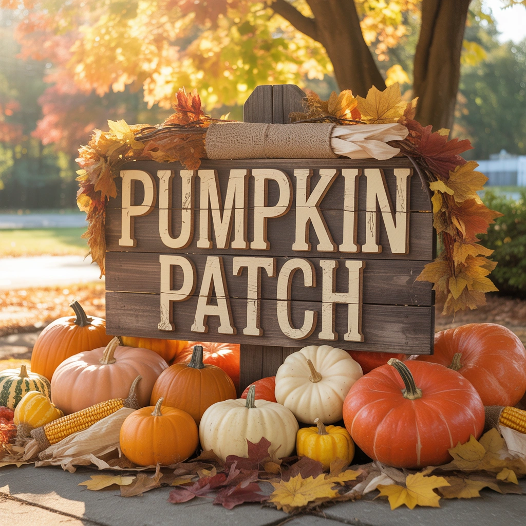 Add a Wooden Pumpkin Patch Sign