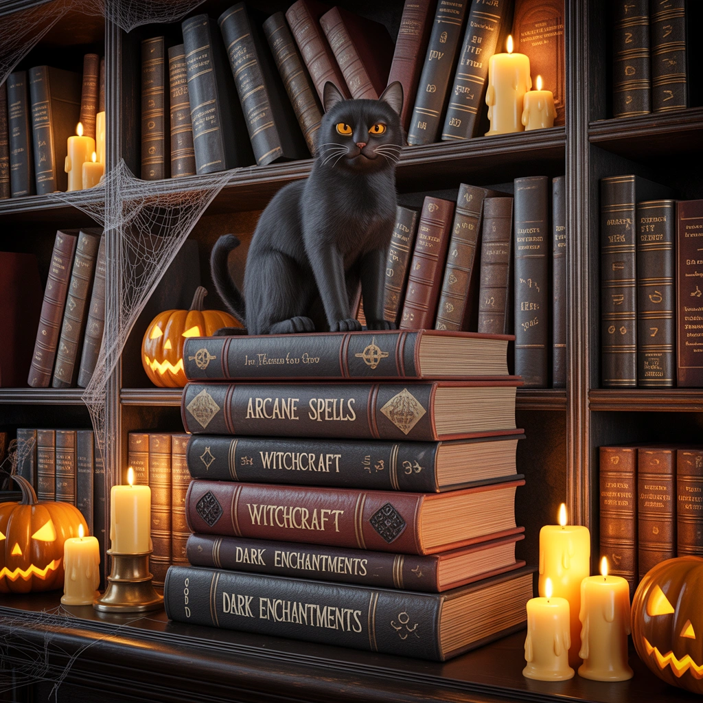 Antique Books and Haunted Library Decorations