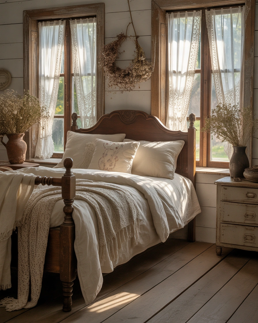 Antique Lace Curtains for Vintage Farmhouse Charm