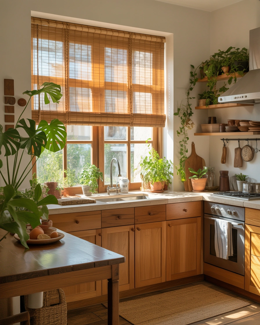 Bamboo Kitchen Shades for an Earthy Natural Feel