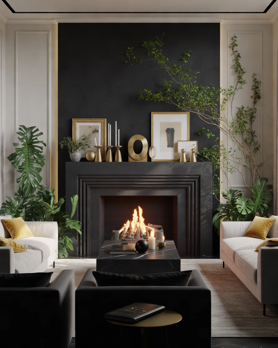 Black Fireplace Mantle Ideas for a Bold Statement