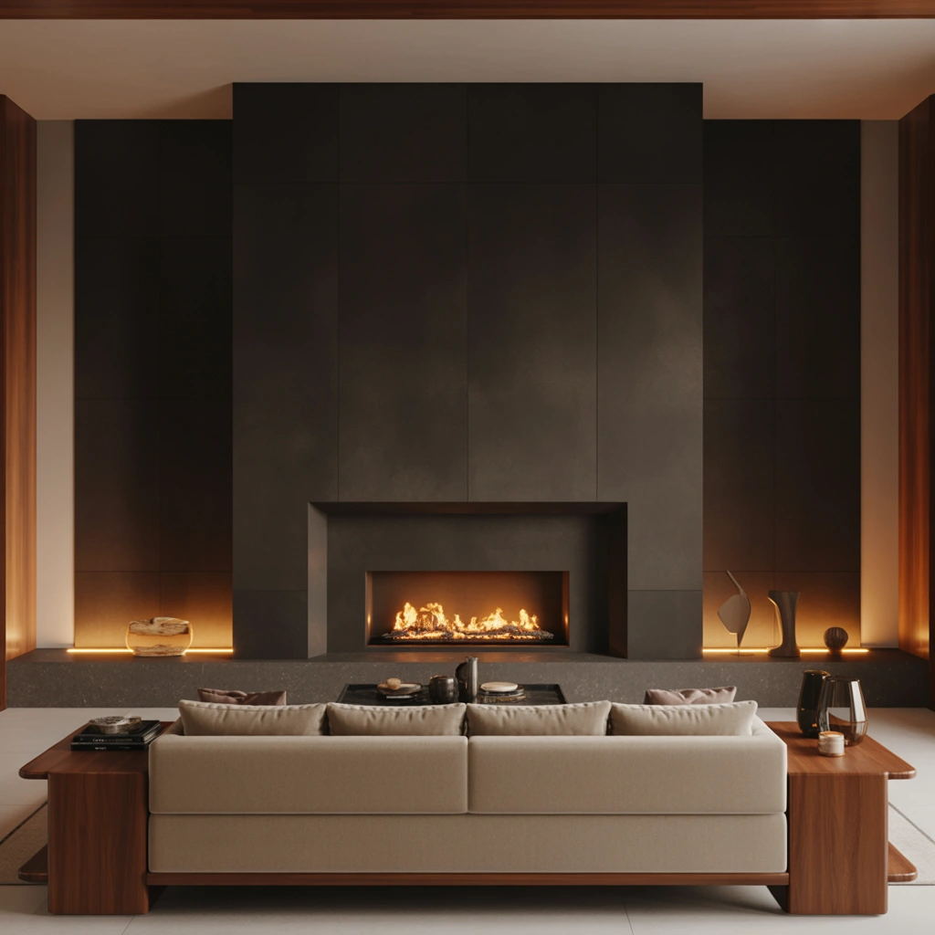 Black Fireplace Wall for a Bold Modern Statement
