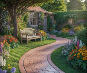 Brick Paving for a Warm Traditional Garden Style
