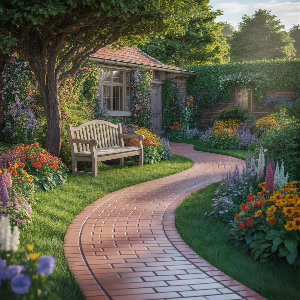 Brick Paving for a Warm Traditional Garden Style
