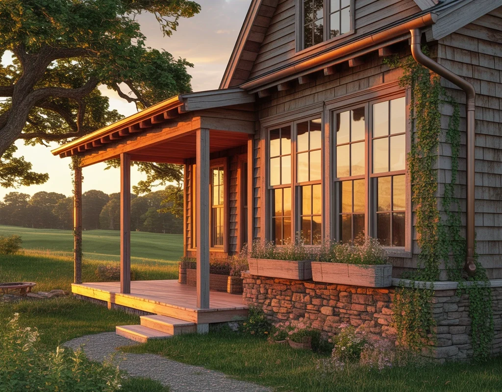 Brown Farmhouse Exterior Paint Color for a Rustic and Traditional Country Home Feel