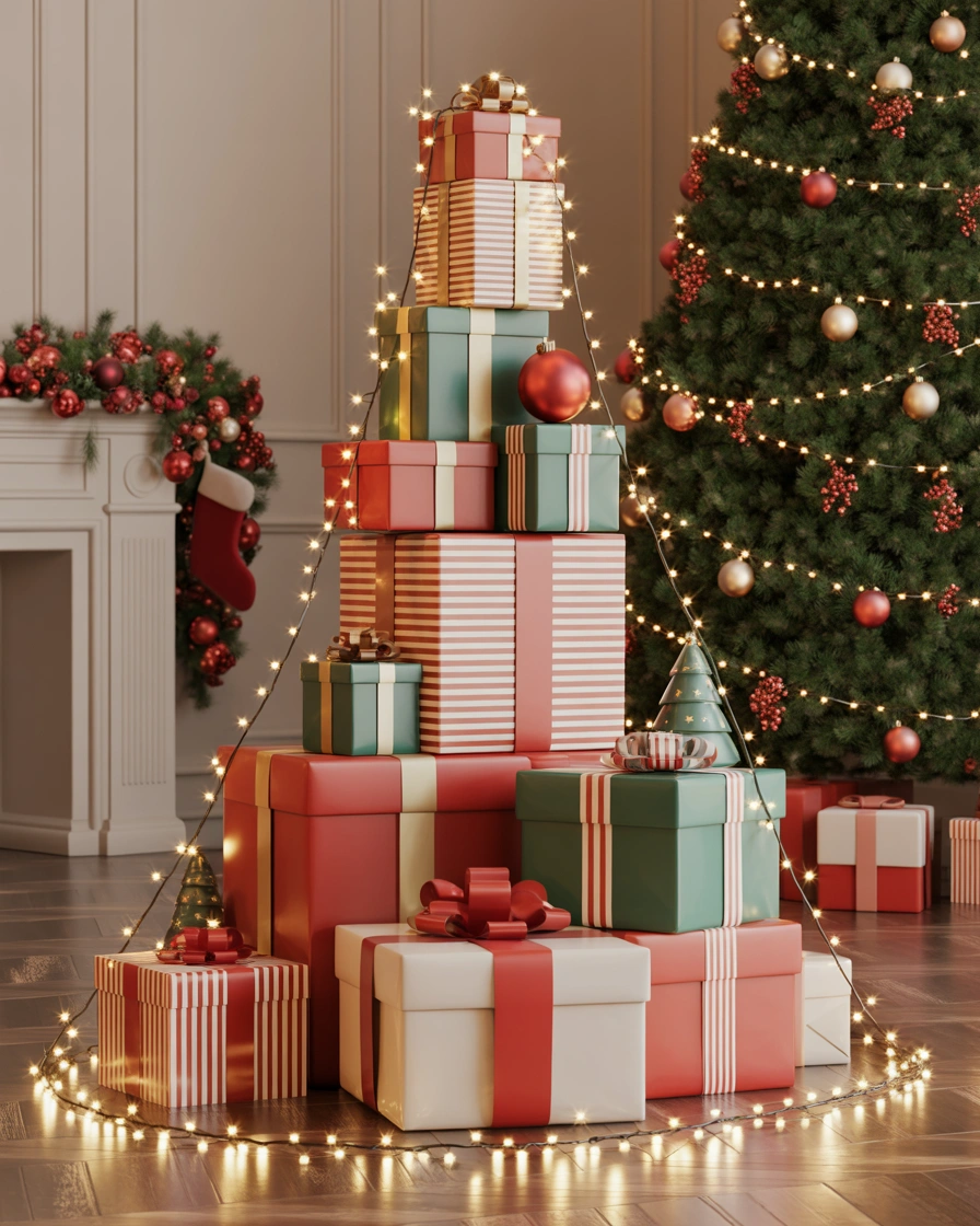 Christmas Box Tower Decoration For A Stunning Holiday Display