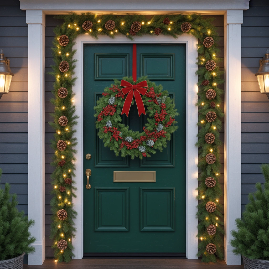 Classic Christmas Wreath With Natural Greenery