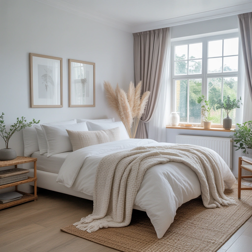 Combine Gray Curtains With White Bedroom Décor