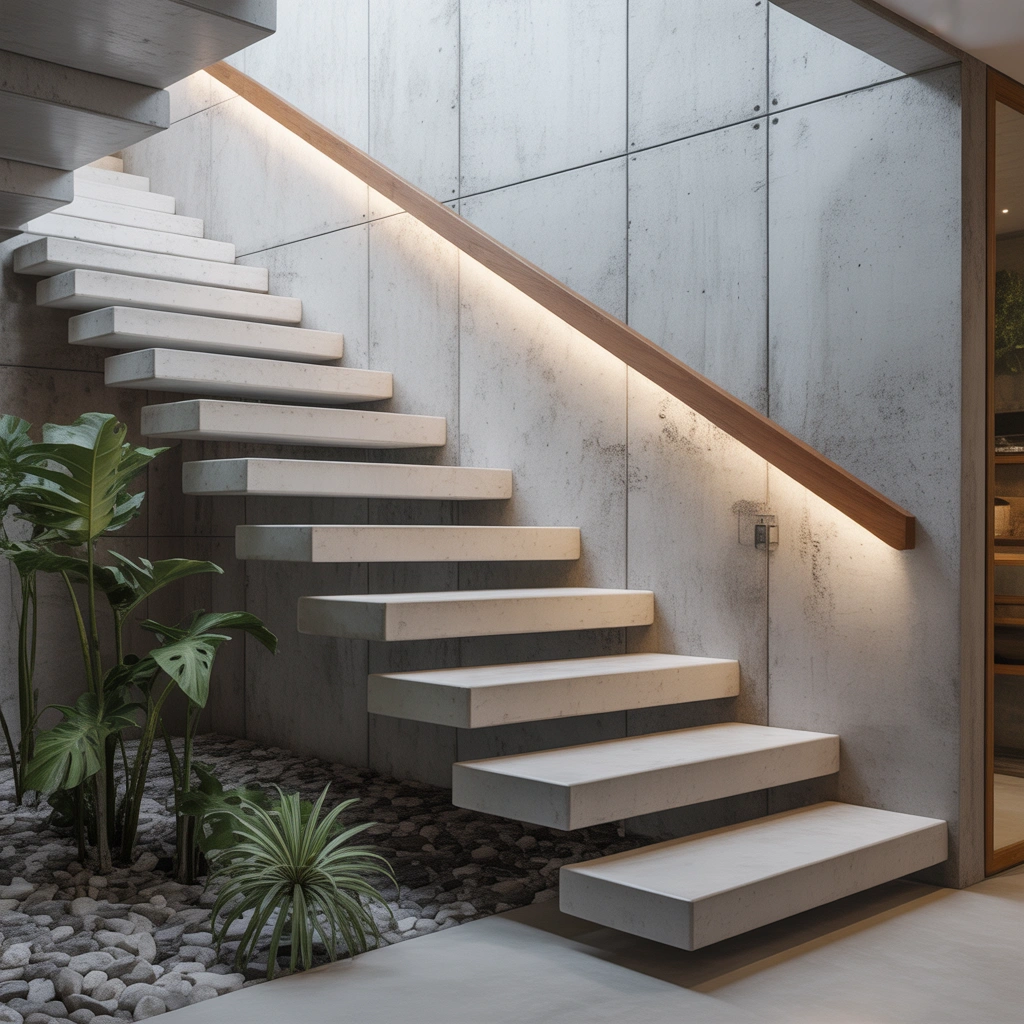 Concrete Wall Stairs Design