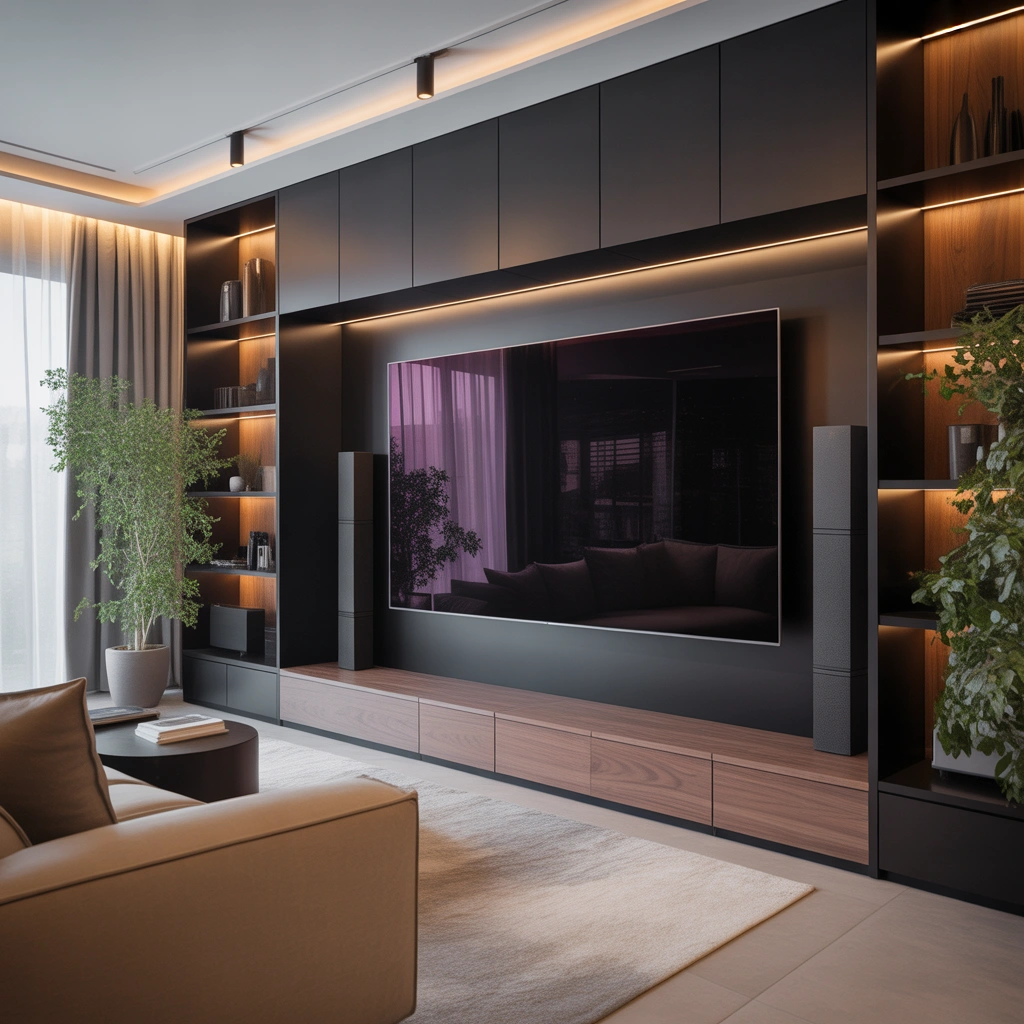 Contemporary Black Entertainment Center For A Bold Look