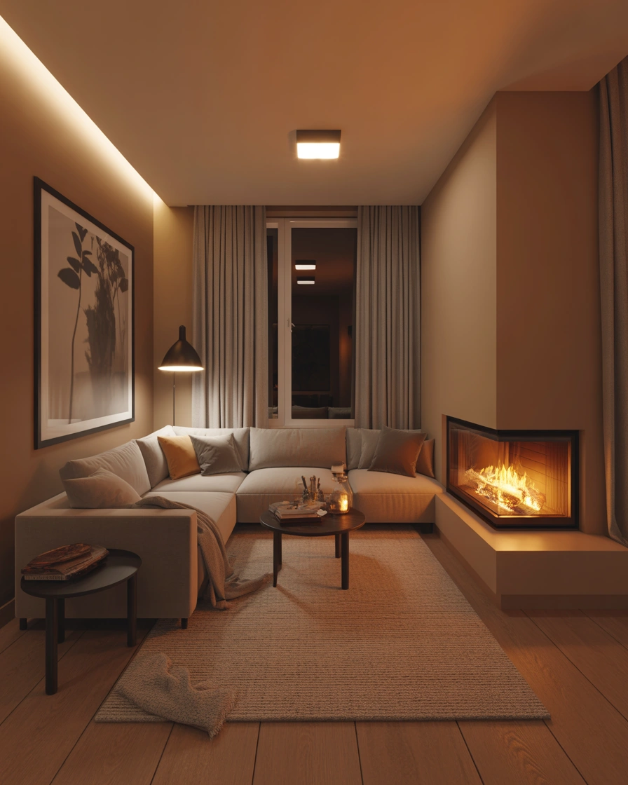Corner Fireplace Design To Maximize Space
