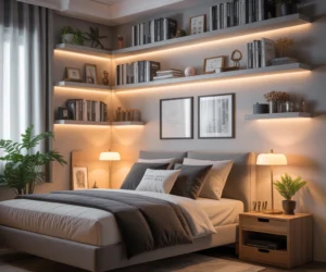 Corner Shelf Decor to Maximize Small Bedroom Space