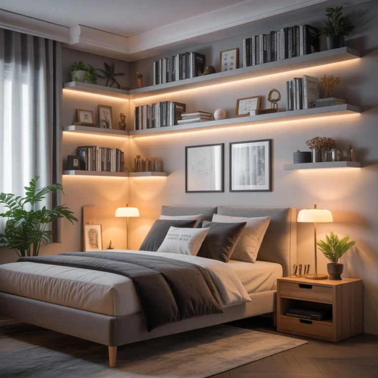 Corner Shelf Decor to Maximize Small Bedroom Space