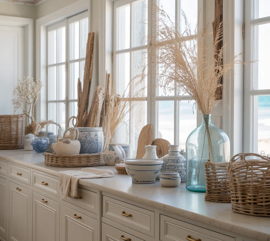 Create A Coastal Inspired Kitchen Cabinet Top Display