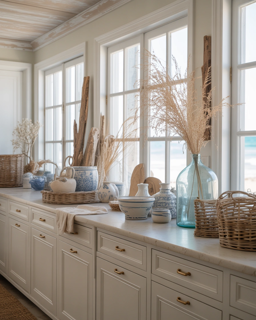 Create A Coastal Inspired Kitchen Cabinet Top Display