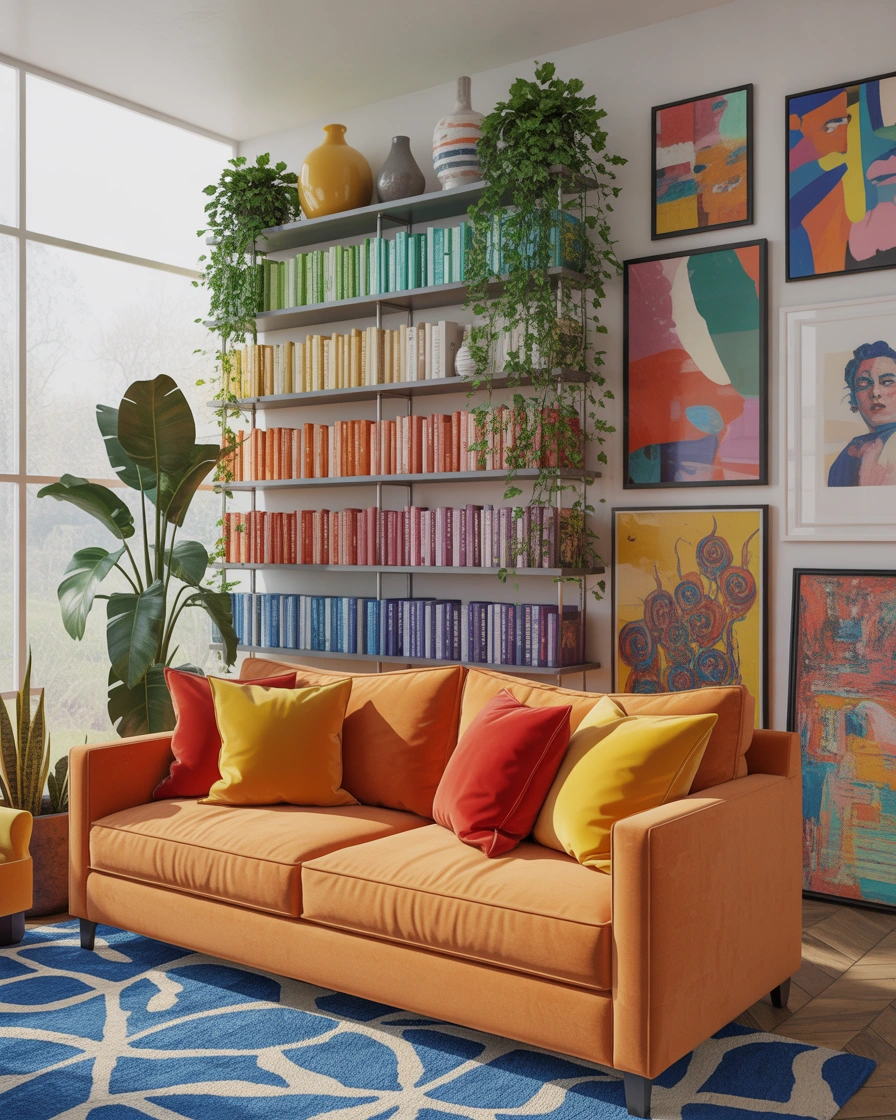 Create A Colorful Bookshelf Display