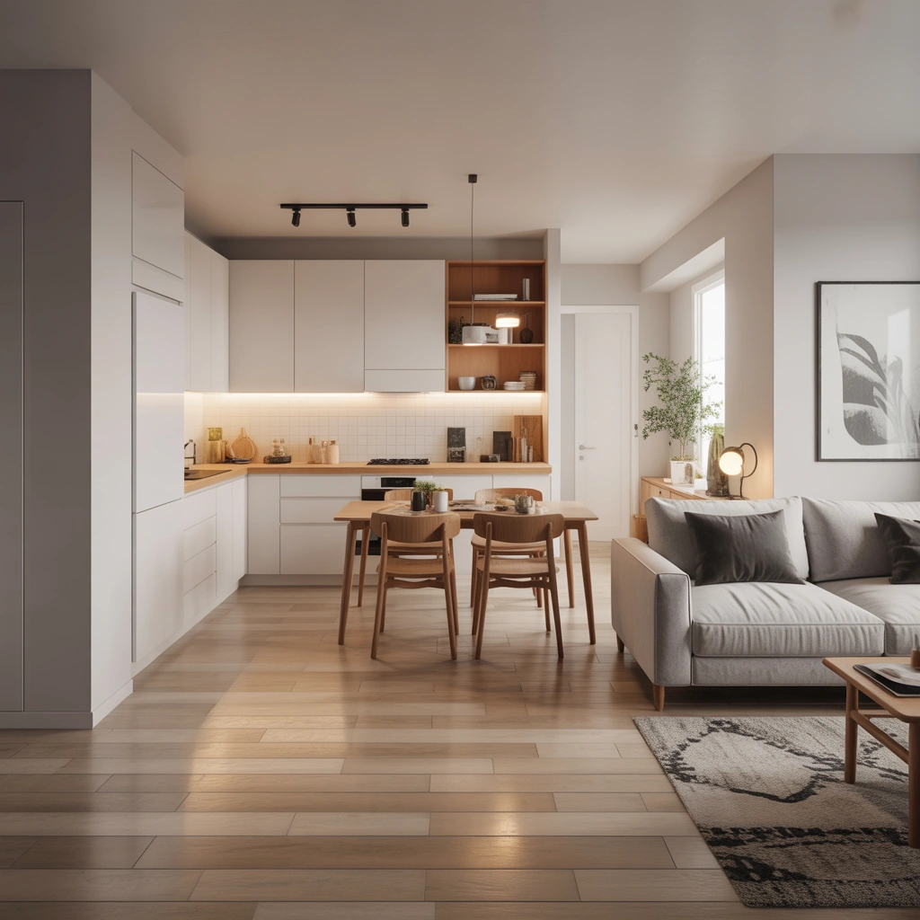 Create Visual Continuity With Matching Flooring Throughout the Space