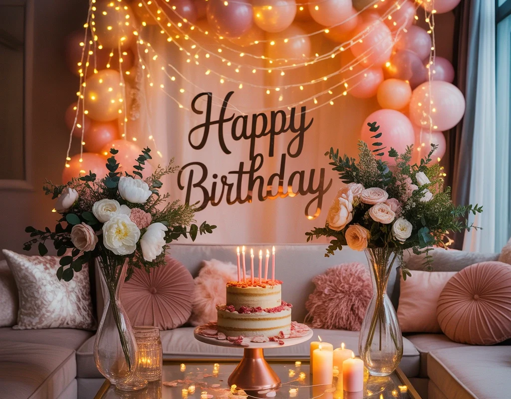 Create a Birthday Decoration with Fairy Lights and Dreamy Atmosphere