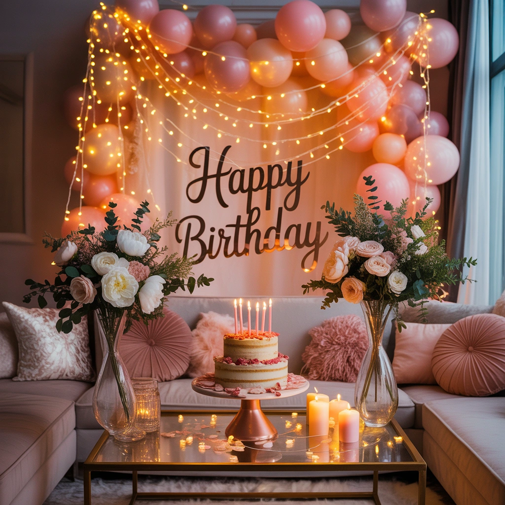 Create a Birthday Decoration with Fairy Lights and Dreamy Atmosphere