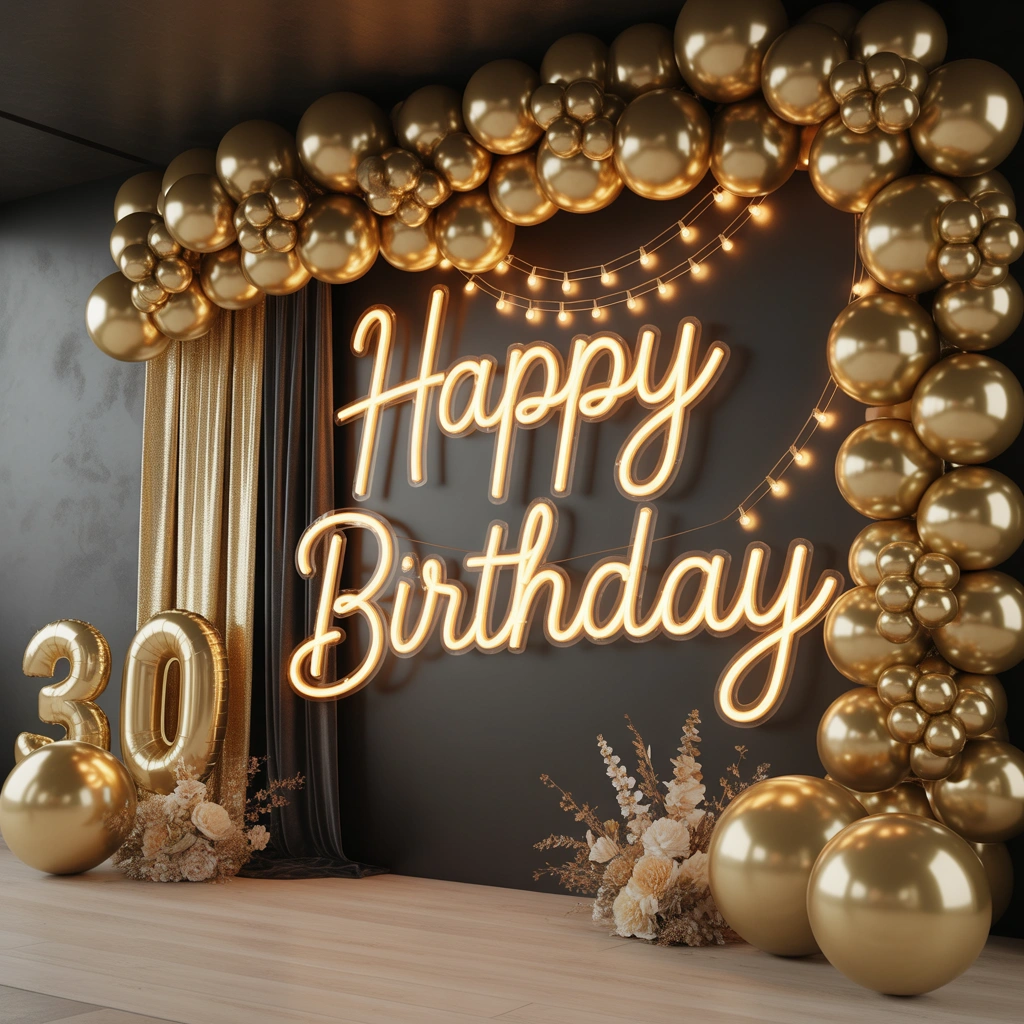 Create a Black and Gold Luxury Birthday Wall