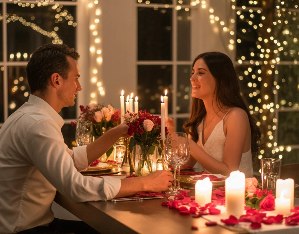 Create a Candlelight Anniversary Dinner Decoration