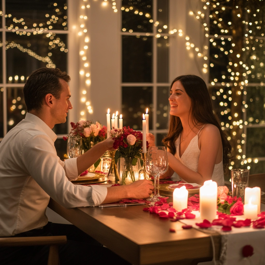 Create a Candlelight Anniversary Dinner Decoration