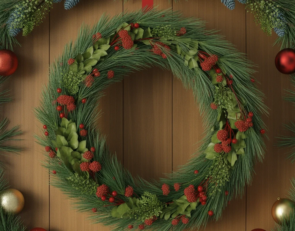 Create a Christmas Board Decoration Featuring a Beautiful Wreath Design