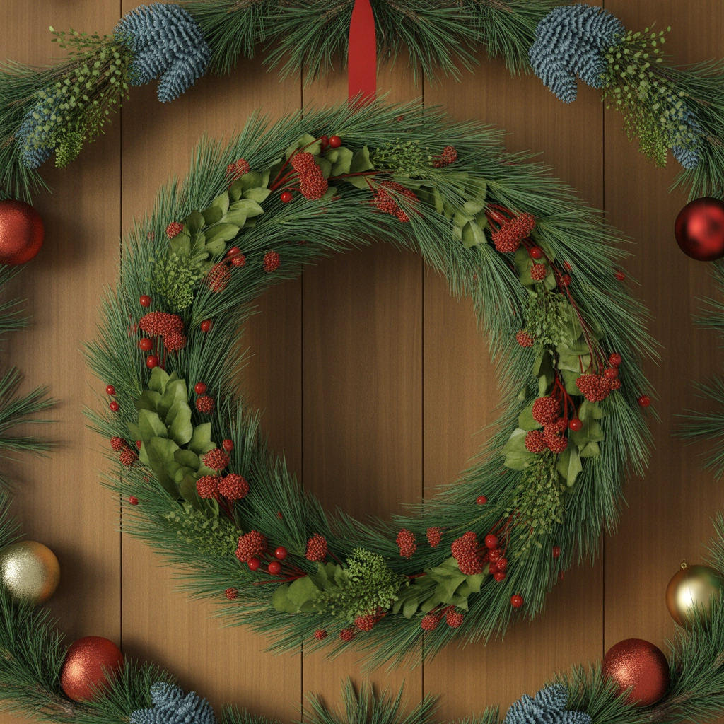 Create a Christmas Board Decoration Featuring a Beautiful Wreath Design