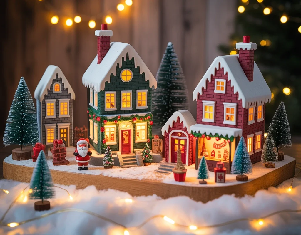 Create a Christmas Board Decoration With a Christmas Market and Village Theme