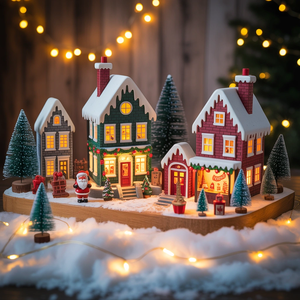 Create a Christmas Board Decoration With a Christmas Market and Village Theme