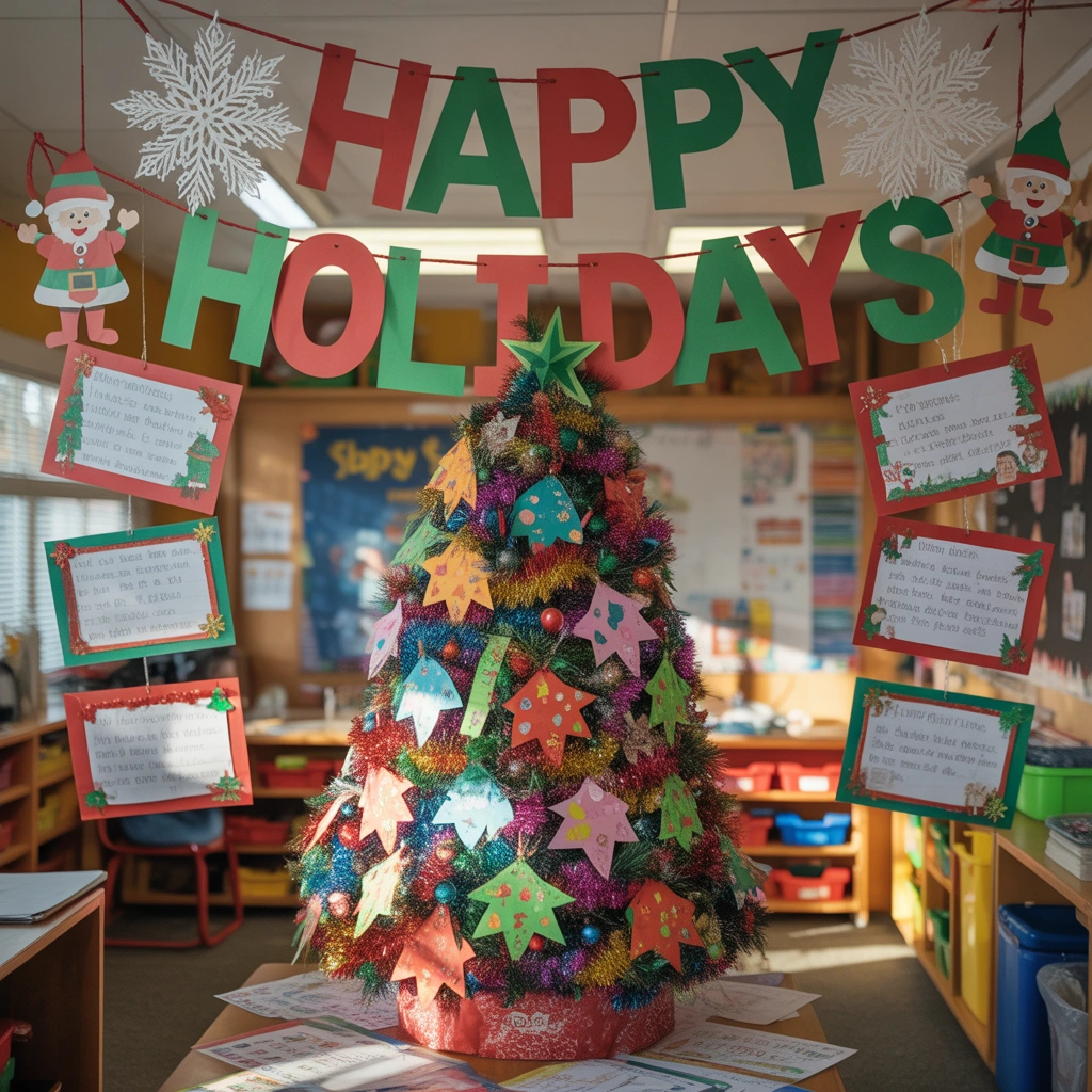 Create a Christmas Classroom Board Decoration for Students and Learning Spaces