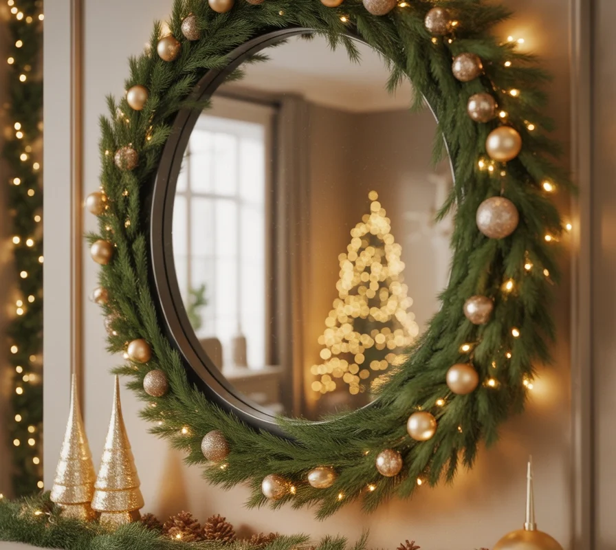 Create a Christmas Mirror Wall Decoration