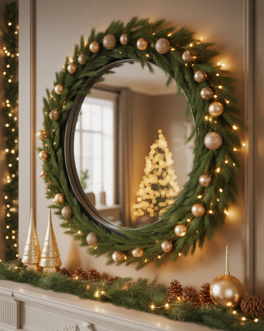 Create a Christmas Mirror Wall Decoration