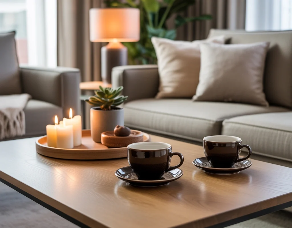 Create a Coffee and Tea Corner on Your Living Room Table