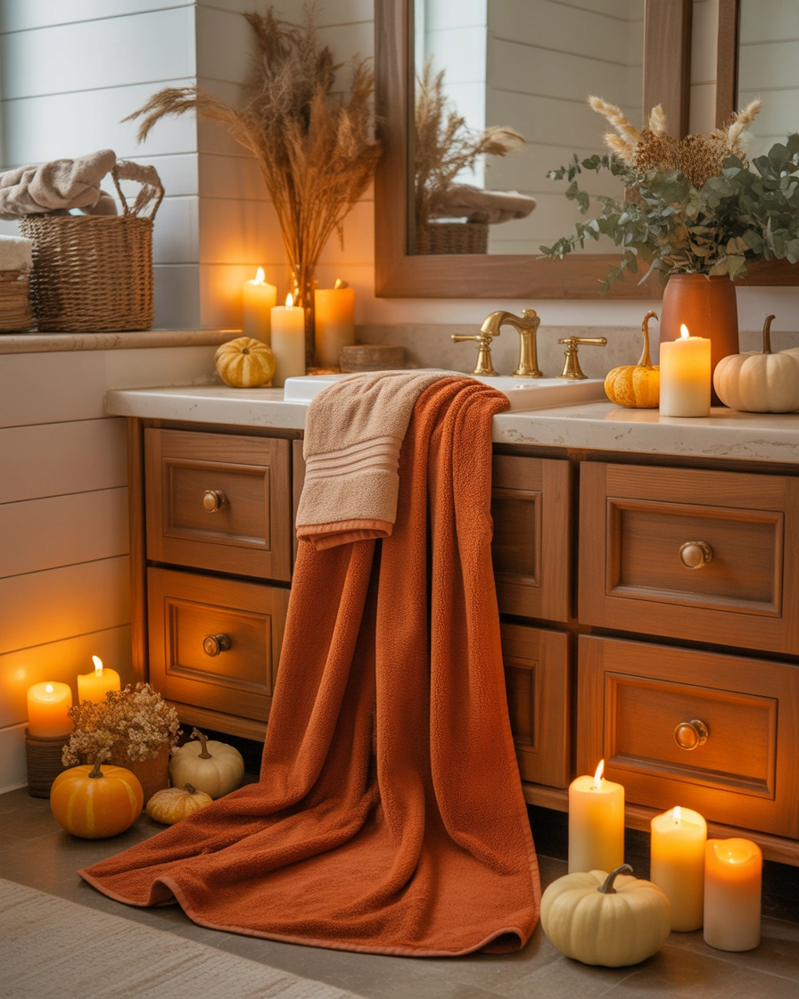 Create a Complete Fall Bathroom Makeover with Seasonal Details