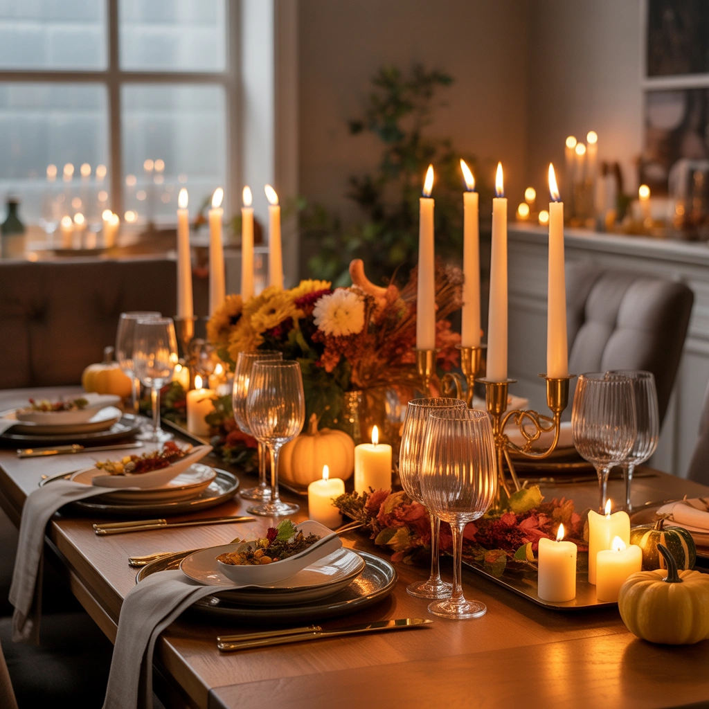 Create a Cozy Candlelit Thanksgiving Table Atmosphere