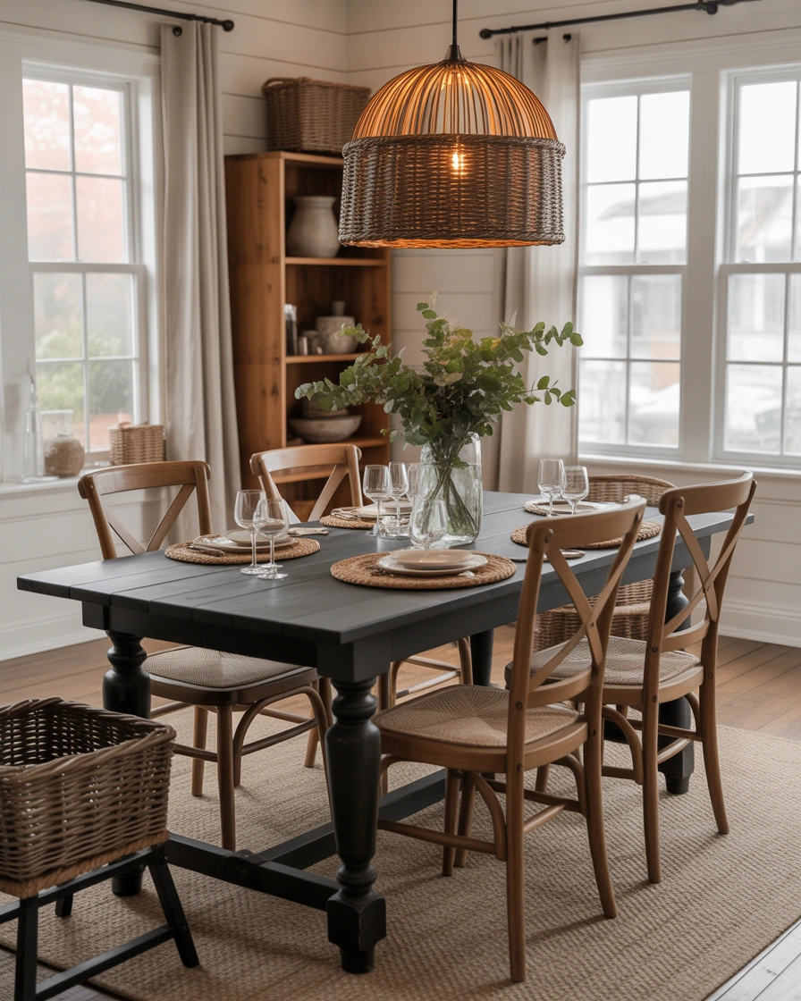 Create a Cozy Farmhouse Style with Black Dining Furniture
