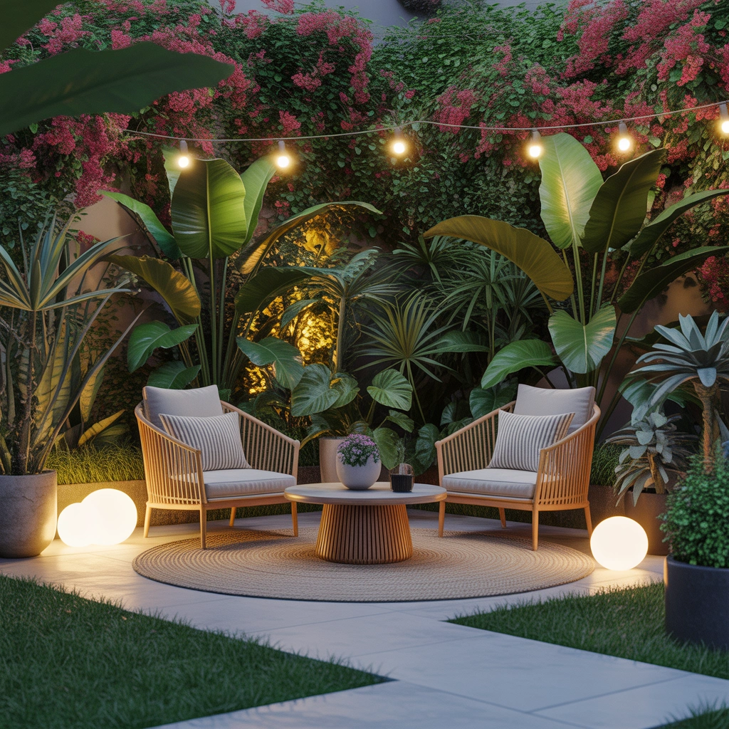 Create a Cozy Garden Seating Area Surrounded by Plants