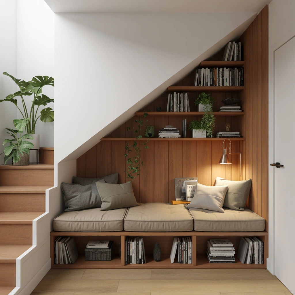 Create a Cozy Reading Nook Under the Staircase
