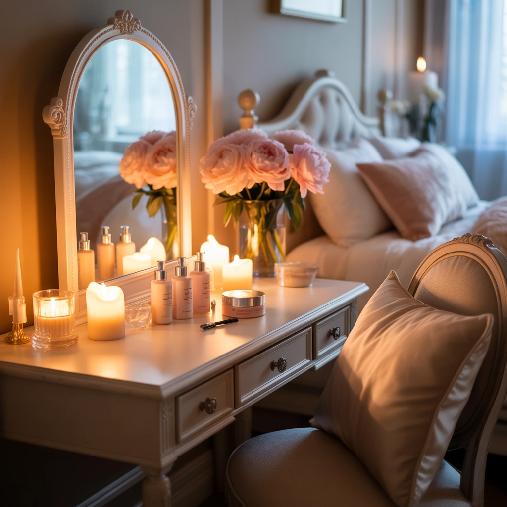 Create a Cozy Self Care Corner Around Your Dressing Table