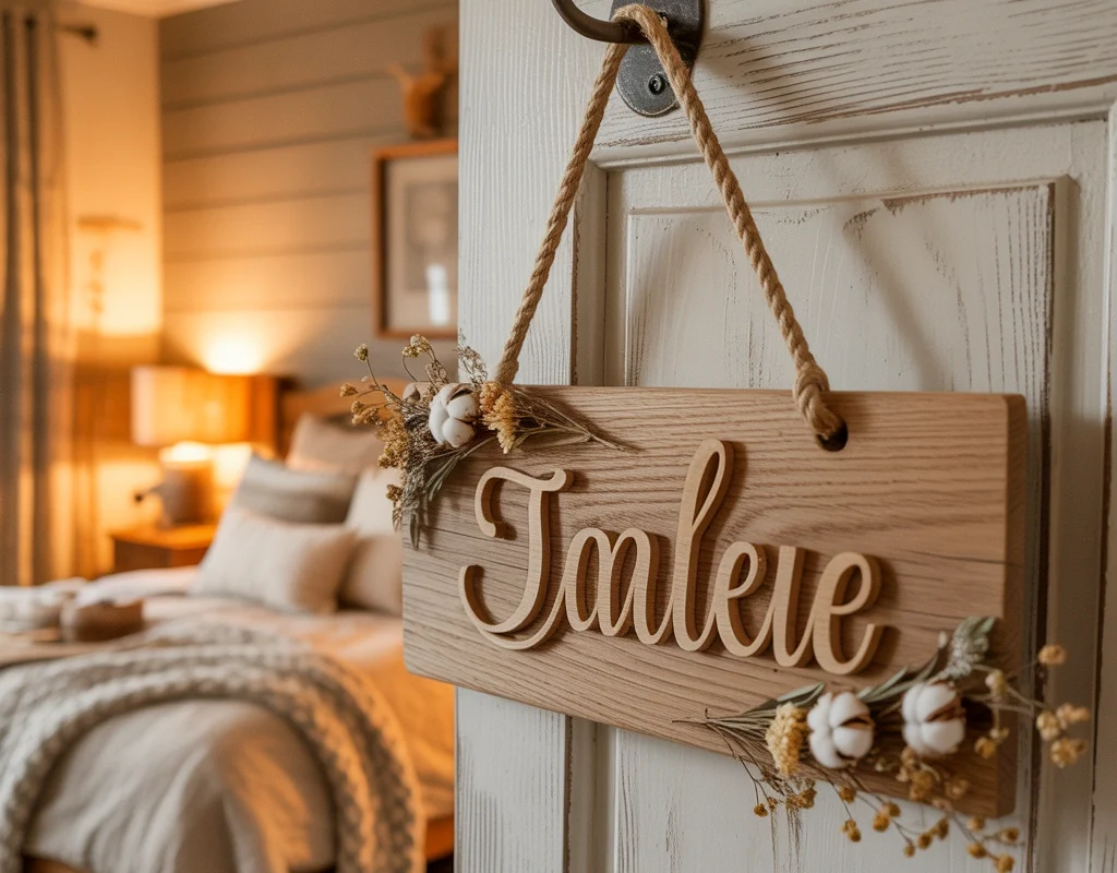 Create a DIY Wooden Bedroom Door Sign for a Rustic and Personalized Touch