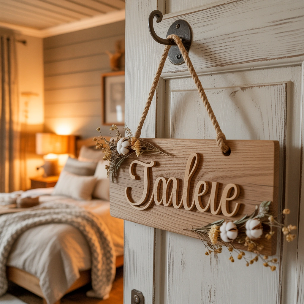 Create a DIY Wooden Bedroom Door Sign for a Rustic and Personalized Touch