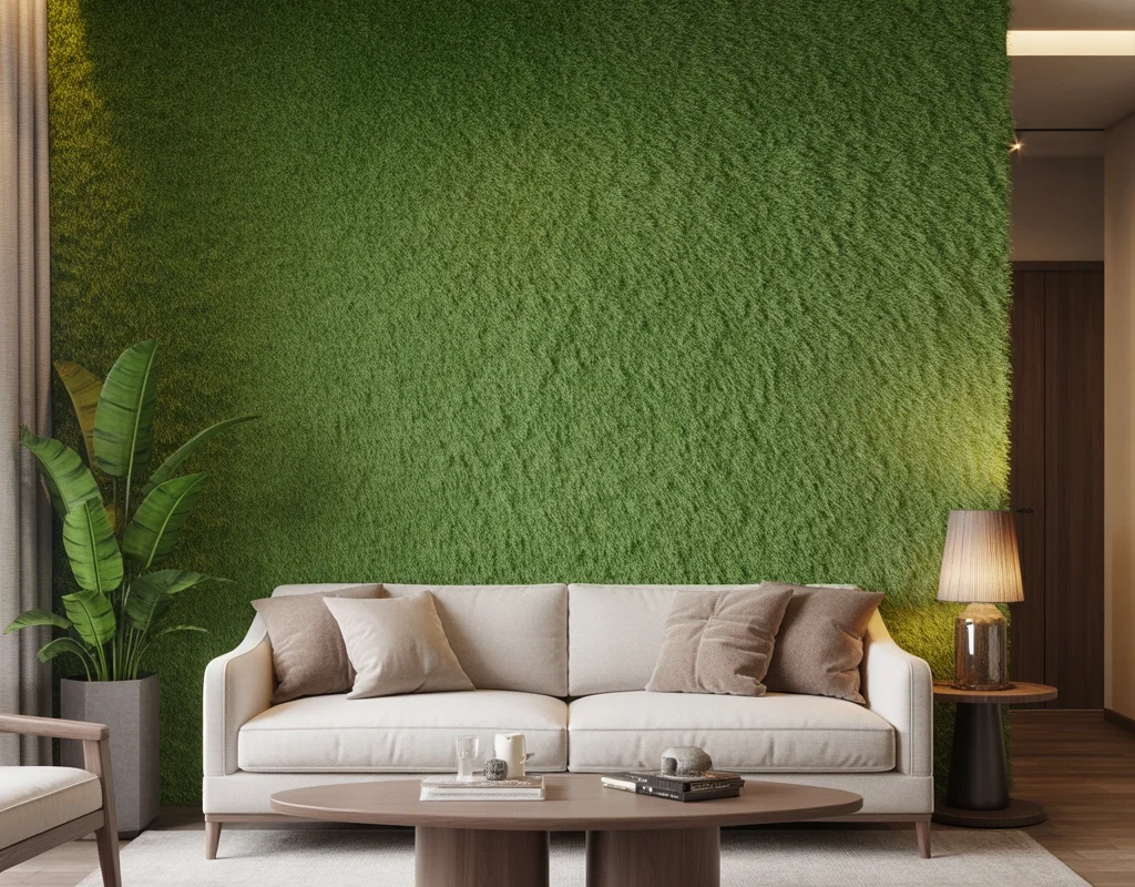 Create a Full Green Grass Feature Wall for a Natural Look