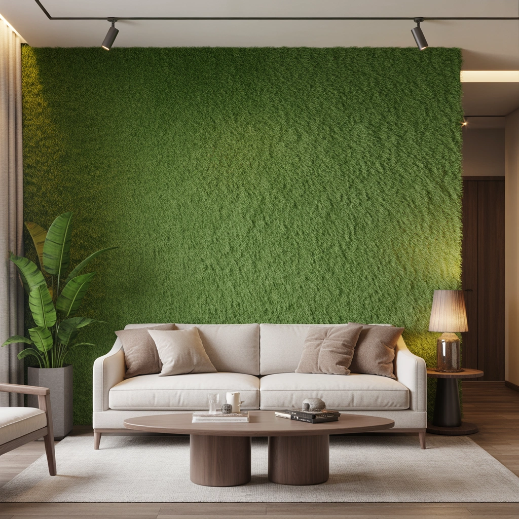Create a Full Green Grass Feature Wall for a Natural Look