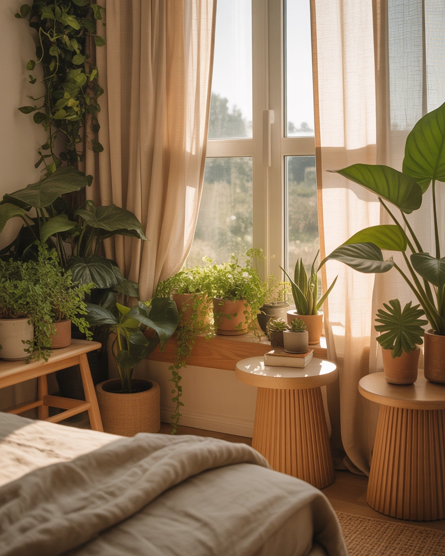 Create a Green Bedroom Window Corner