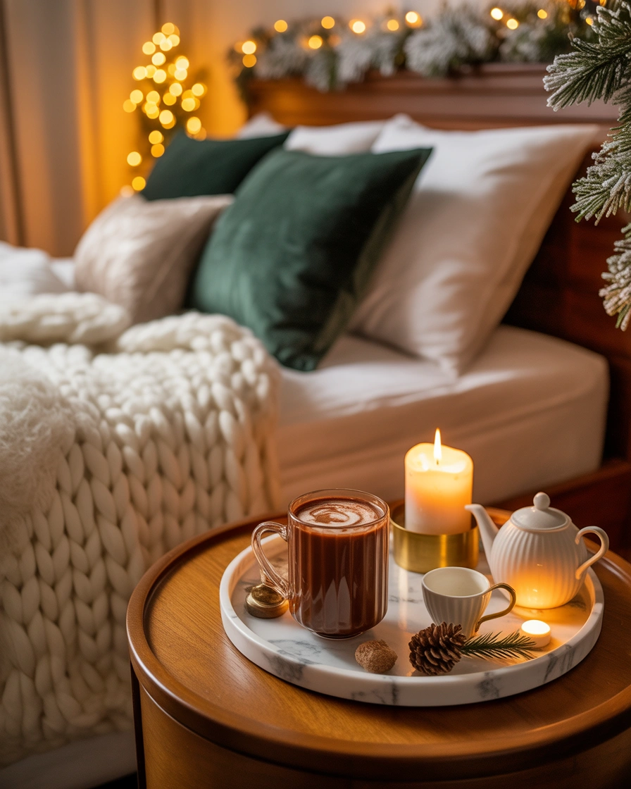 Create a Holiday Inspired Bedside Beverage Station