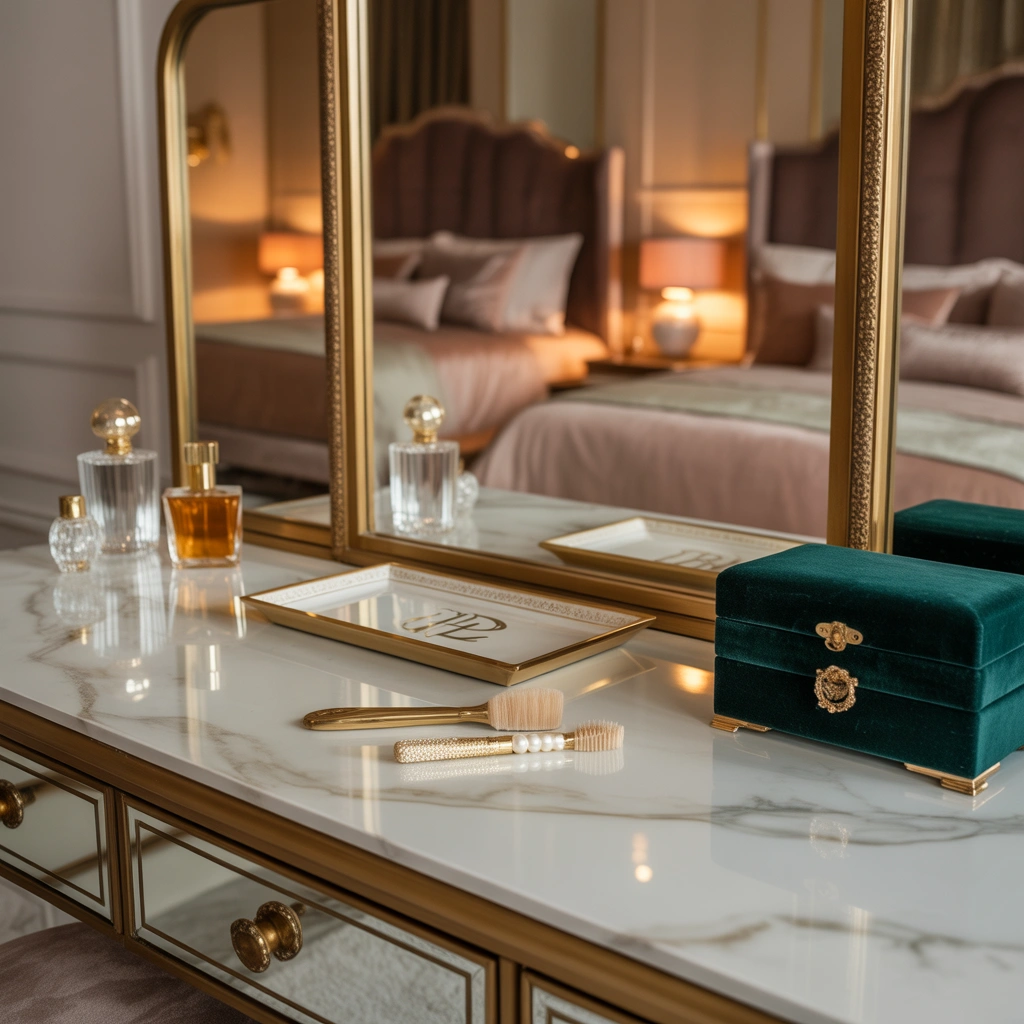 Create a Luxury Dressing Table With Gold and Metallic Accents