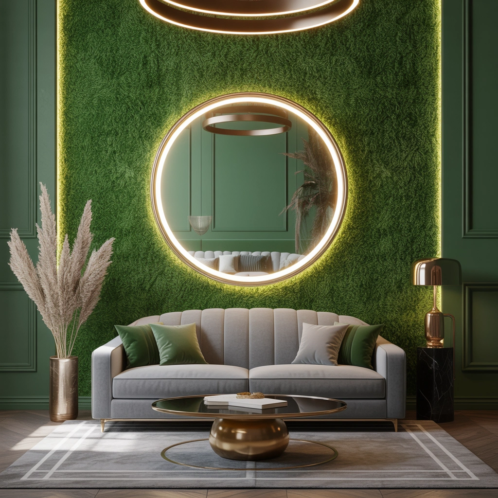 Create a Luxury Grass Wall With Mirrors and Lighting